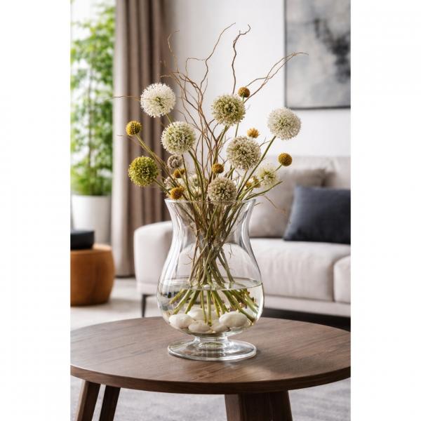 Vase auf Fuß Glas transparent 32 cm