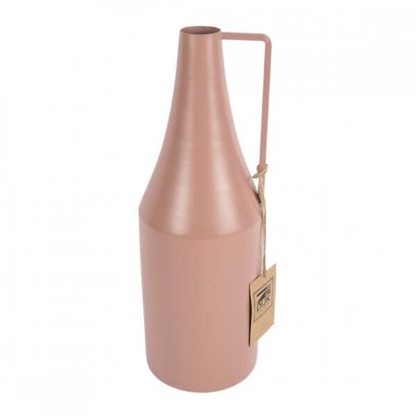 Vase Flasche Metall alt rosa 29 cm
