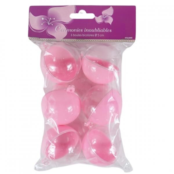 Anhänger Kugel rosa 5 cm Satz von 6