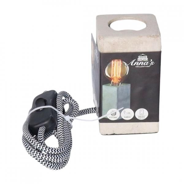 Annas Collection Tischlampe E27 Beton grau 11 cm