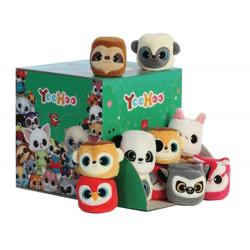 Aurora 61557 - Yoohoo Stackies - Plüschfiguren Sortiment, Serie 1 - 8-fach Sortiert im Display (64 Stück)