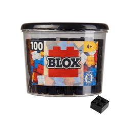 Blox 100 black 4-piece building blocks in a tin (Androni)