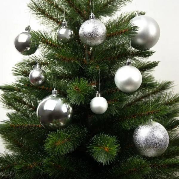 Christbaumkugeln Silber 46 Stück