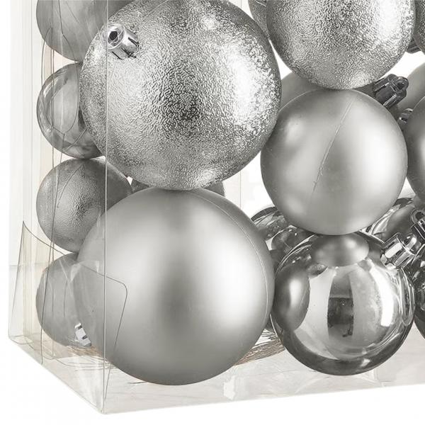 Christbaumkugeln Silber 46 Stück
