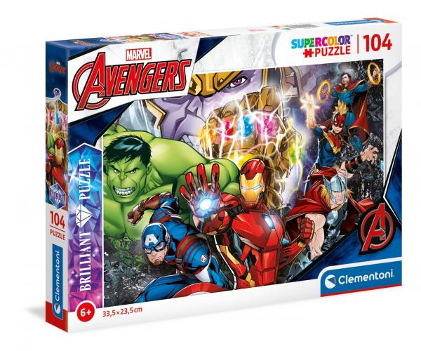Clementoni 20181 - 104 Teile Brilliant Puzzle - Marvel