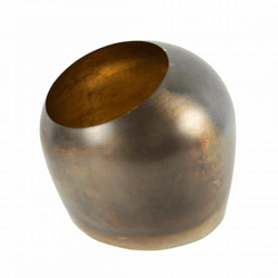 Dekokerze Windlicht Metall gold 16 cm