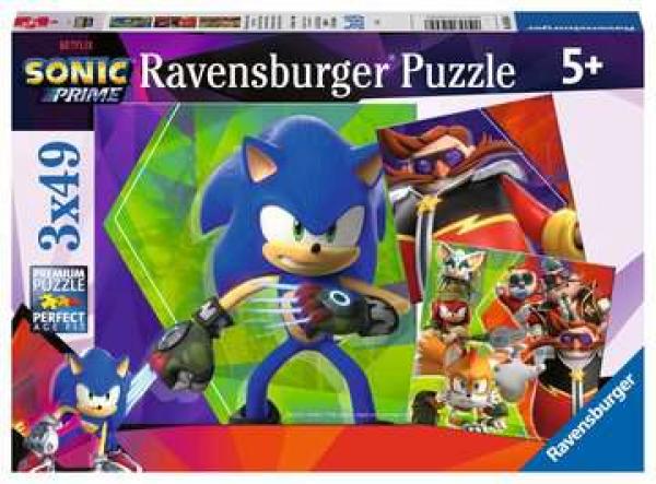 The adventures of Sonic - jigsaw puzzle - 3 x 49 pieces