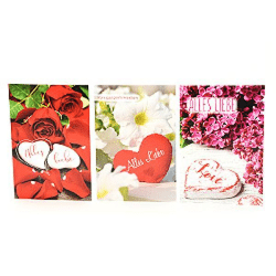 Geburtstagskarte Alles Liebe - 100 Stück - 3 Motive - 11,5 x 17,5 cm