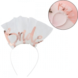 Ginger Ray hairband Bride white/pink