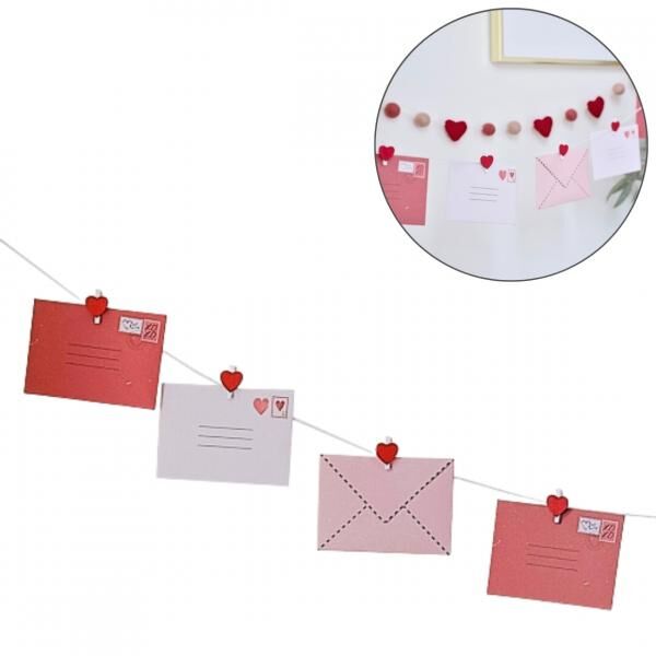 Ginger Ray Love Postgirlande mit Karten und Umschlägen 1,5m
