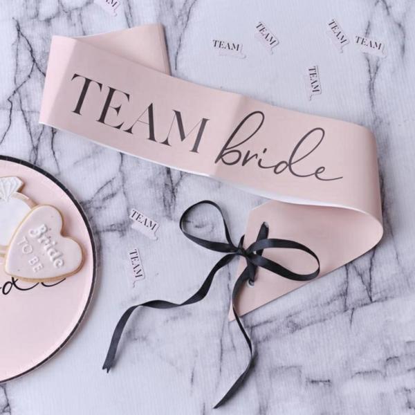 Ginger Ray sash Team Bride pink set of 6