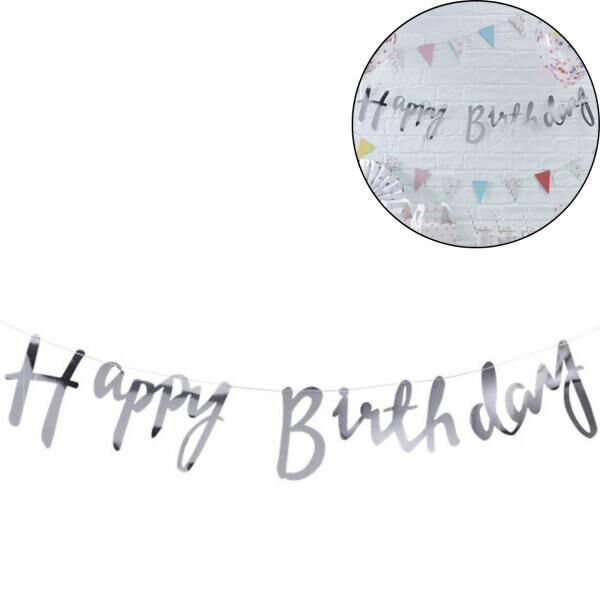 Ginger Ray letter garland Happy Birthday 1.5 m