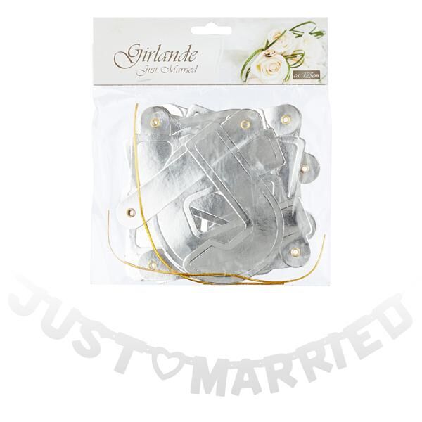 Girlande "Just Married", silber