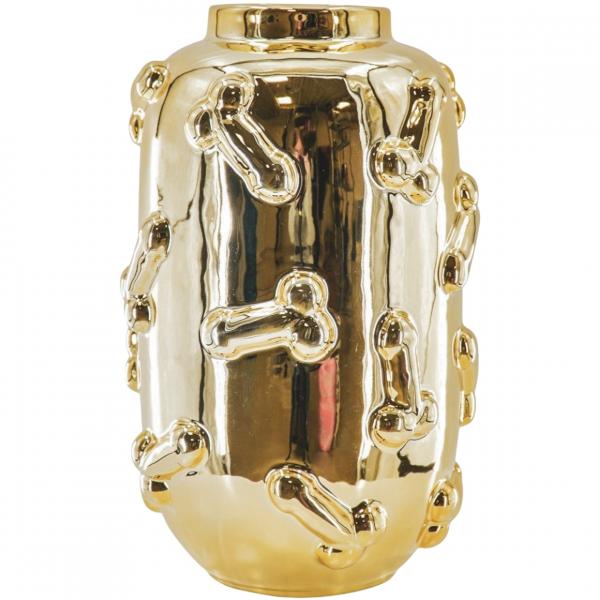 Hausvitamin Vase Dick goldfarben 27 cm