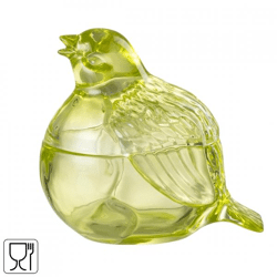 J-Line jar with lid Dove glass green 14 cm