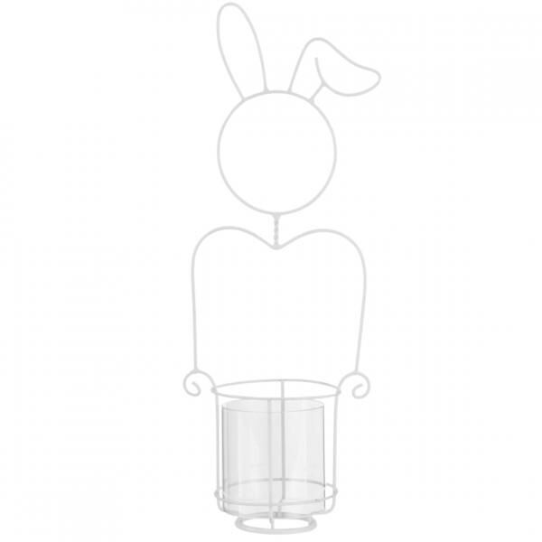 J-Line Teelichthalter Kaninchen weiß 50 cm