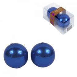 Candle ball blue 4.5 x 4.5 cm set of 2