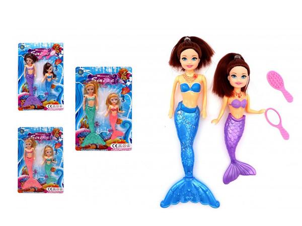 Meerjungfrauen 2 St&uuml;ck auf Karte - 28 x 18 cm