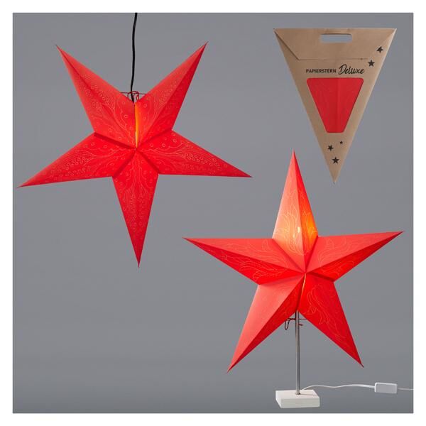 Papierstern, Deluxe, 2/s, rot, ca. 60cmD