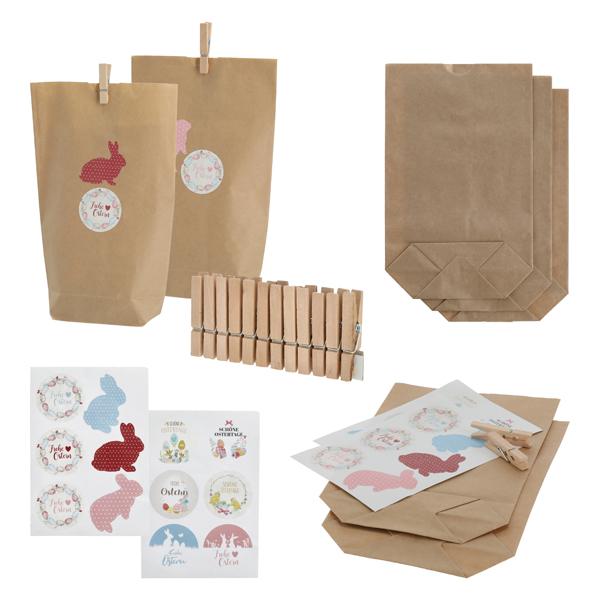 Papiert&uuml;te Ostern 12er Set inkl. 12 Sticker 