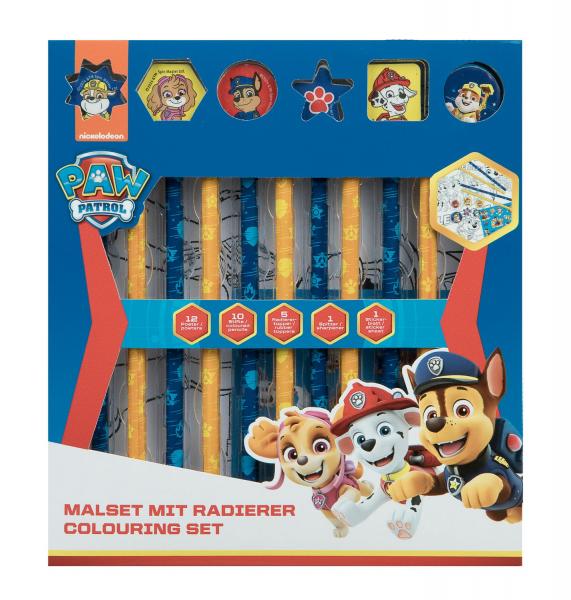 Paw Patrol - Malset mit Radierer, 29-tlg.