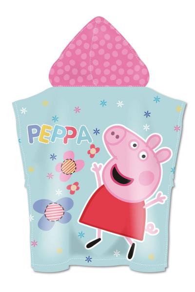 PEPPA PIG - MICROFASER PONCHO MIT KAPUZE - 55X55CM