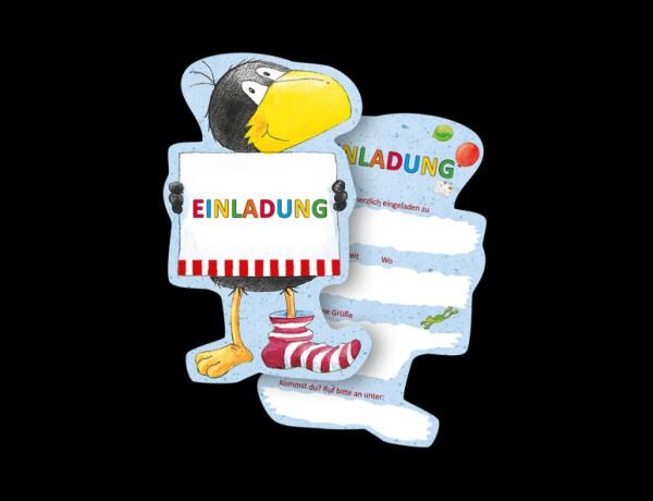 RABE SOCKE - 6 Einladungskarten