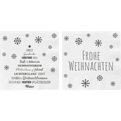 Servietten, Weihnachten, 2/s, 20er Pack