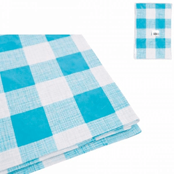 Tablecloth plastic blue/white 130 x 175 cm
