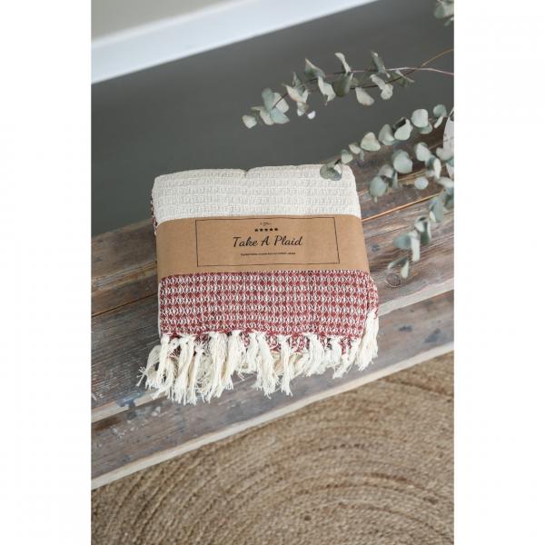 Take a Plaid 12 Rost aus recycelter Baumwolle 130 x 180 cm