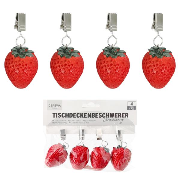 Tischdeckenbeschwerer Strawberry, 4er Set 