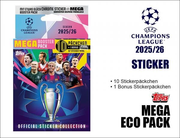 Topps UEFA Champions League 2025/2026 Sticker &ndash; MEGA ECO PACK