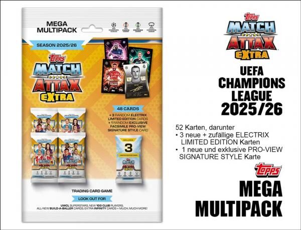 Topps UEFA Champions League Match Attax EXTRA 2025/2026 TC &ndash; MEGA MULTIPACK