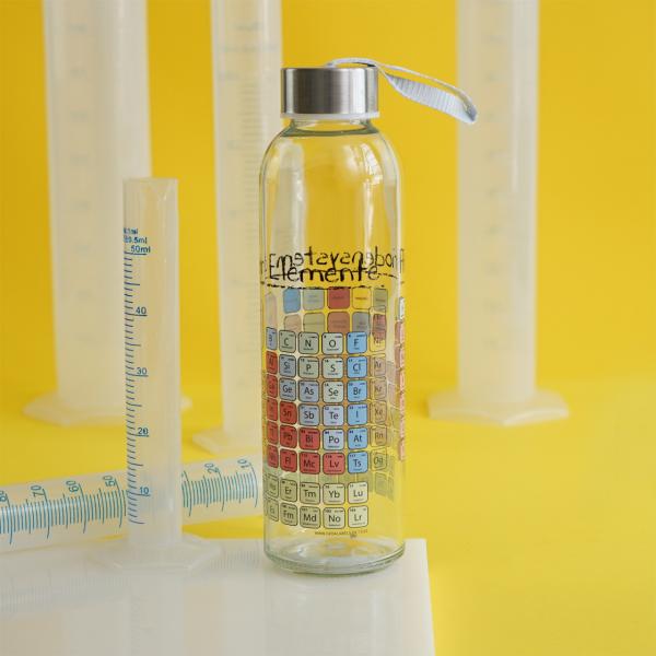 Trinkflasche Periodensystem 500ml Glas