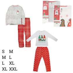 Weihnachtspyjamas Damen und Herren 2-teilig sortiert B-choice