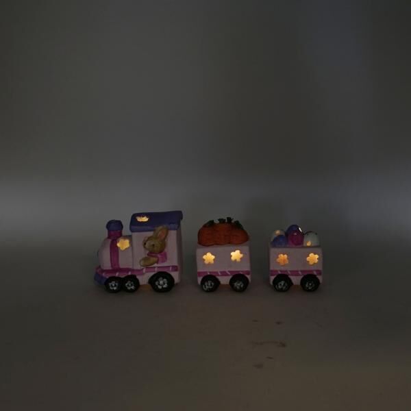 Train Easter pink led on battery 29 cm