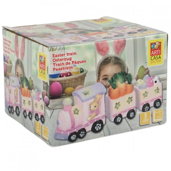 Train Easter pink led on battery 29 cm