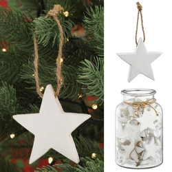 Pendant, star, antique white, large, approx. 8cmD