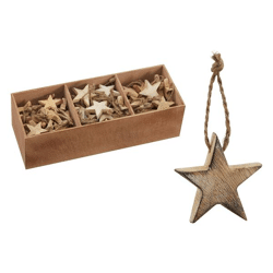 Pendant, star, wood, approx. 5cmD