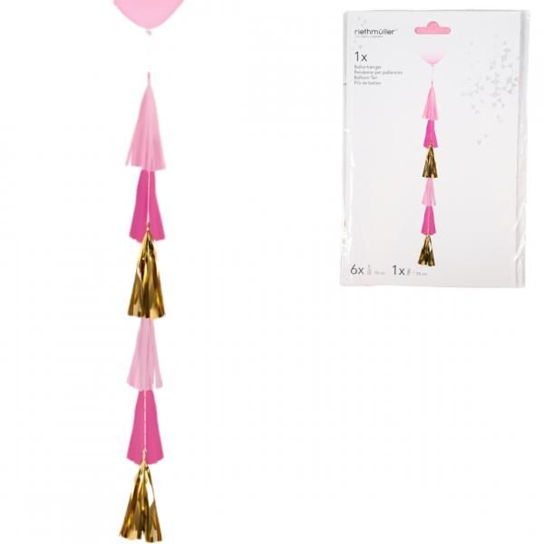 Ballongirlande Fransen rosa 70 cm