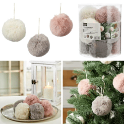 Plush ball tree ornament, 3/s in PVC tube, approx. 11cm