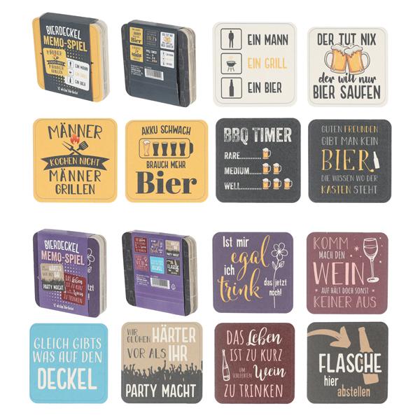 Bierdeckel Memo Spiel BBQ 12er Set 