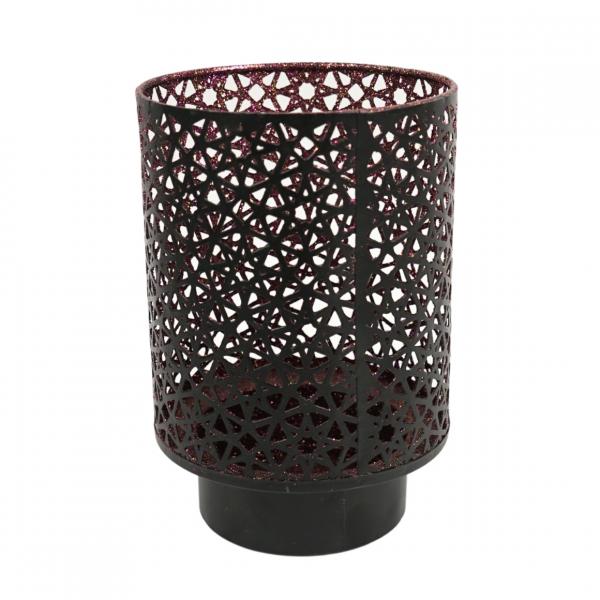 Casablanca Windlicht schwarz/violett 20 cm