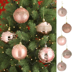 Christmas tree bauble, dusky pink, 4/s, approx. 8cmD