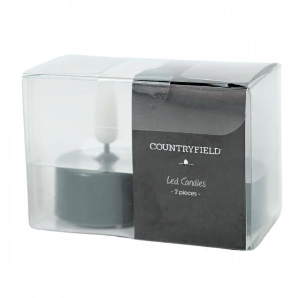 Countryfield LED Teelicht Elegance Flammeneffekt schwarz 5 cm 2er Set