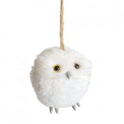 Deko-Anhänger Eule weiß 8 cm