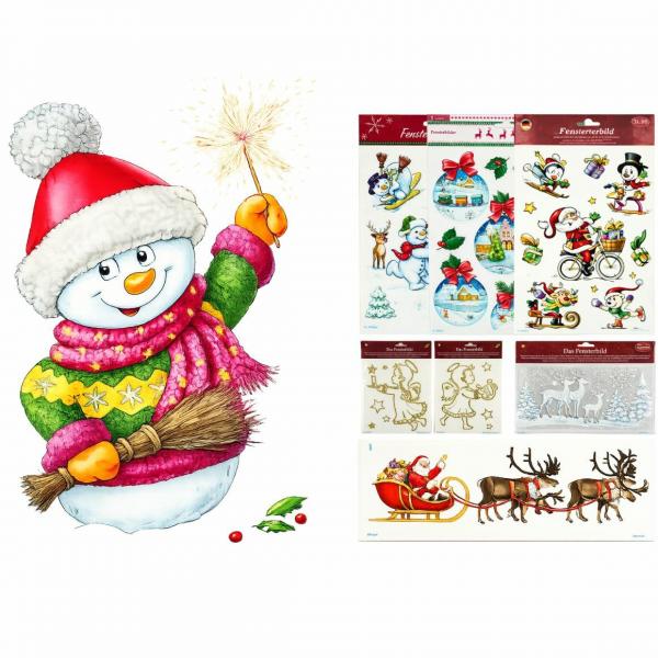 Fensteraufkleber Weihnachten assortiert