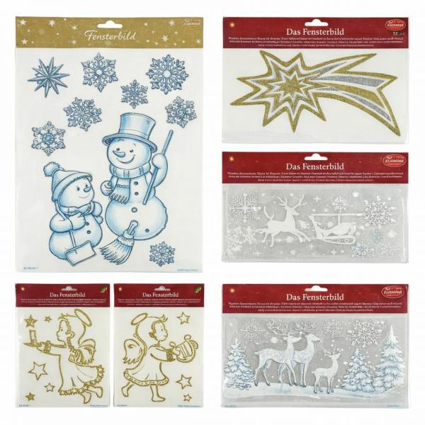 Fensteraufkleber Weihnachten assortiert