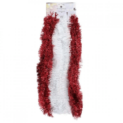 Foil garland white/red 200 cm set of 3