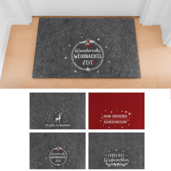 Christmas felt doormat, 4/s, embroidered, approx. 60x40cm